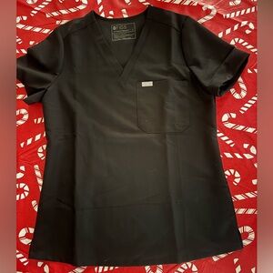 FIGS Classic Black V-Neck Scrub Top